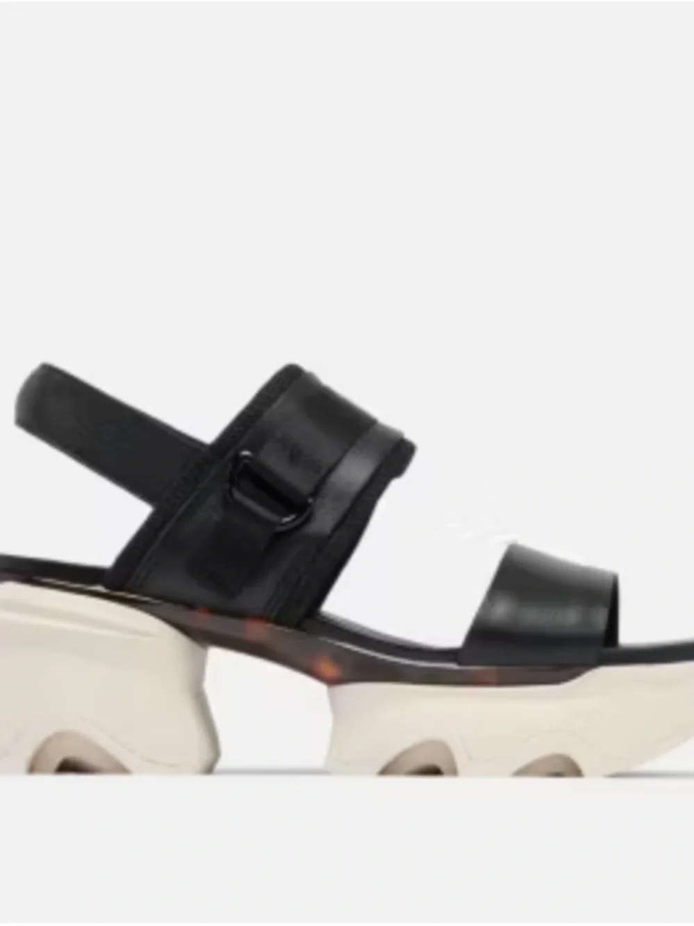 Sorel Black Platform Sandals with White Chunky Sole